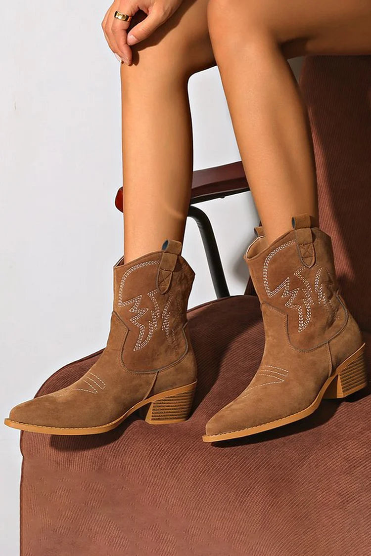 NORTHLINE STUDIO | POINTED WESTERN ANKLE BOOT