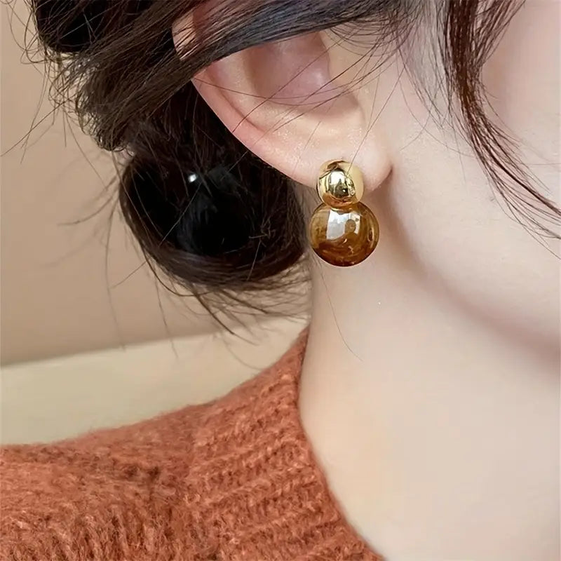 Aurélie Amber Drop Earrings | Gold 18k