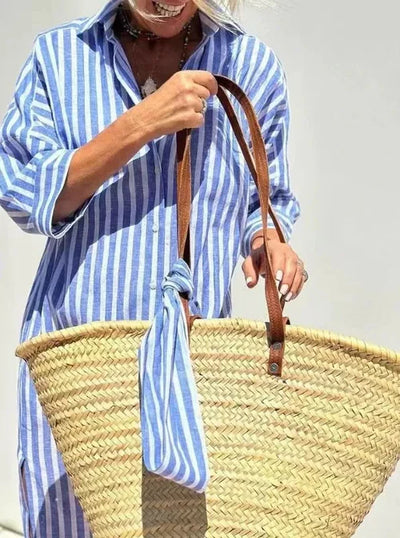 Isla | Relaxed Striped Shirt Dress