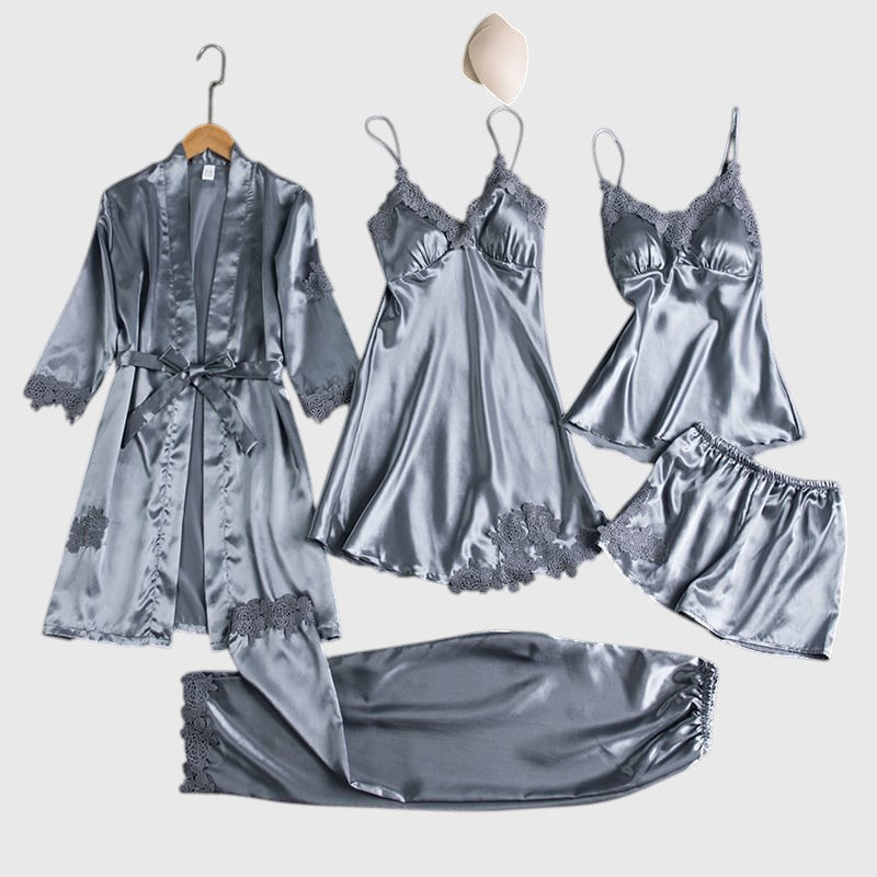 Zanika | Elegant 5-Piece Nightwear Set