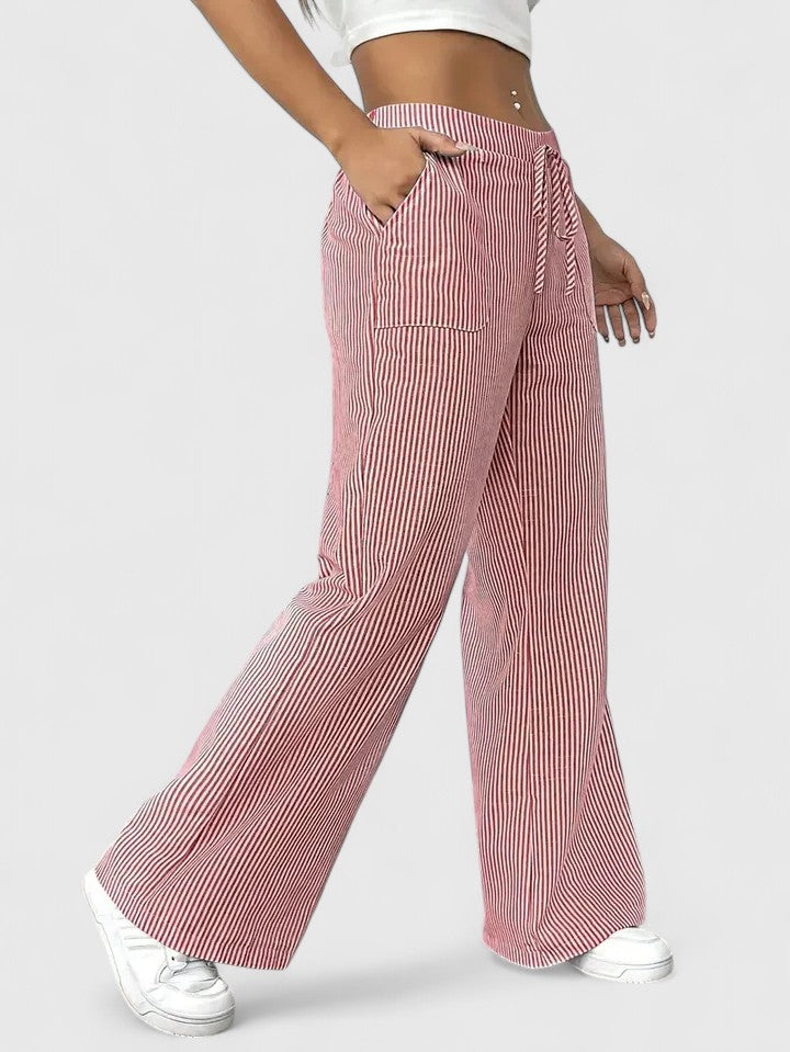 Dominique | Comfortable wide trousers with elegant details