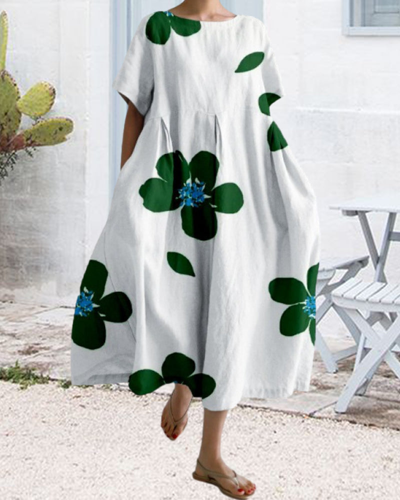 Ruzana™ | Loose Printed Dress With Short Sleeves