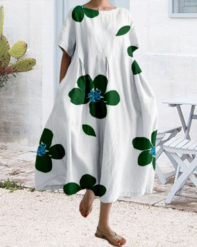 Ruzana™ | Loose Printed Dress With Short Sleeves