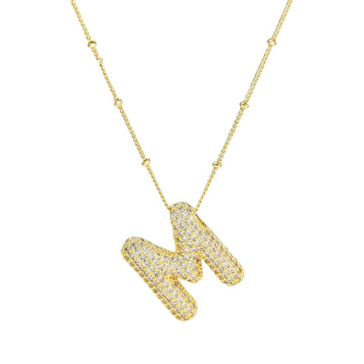 Savannah | Diamond Bubble Letter Necklace