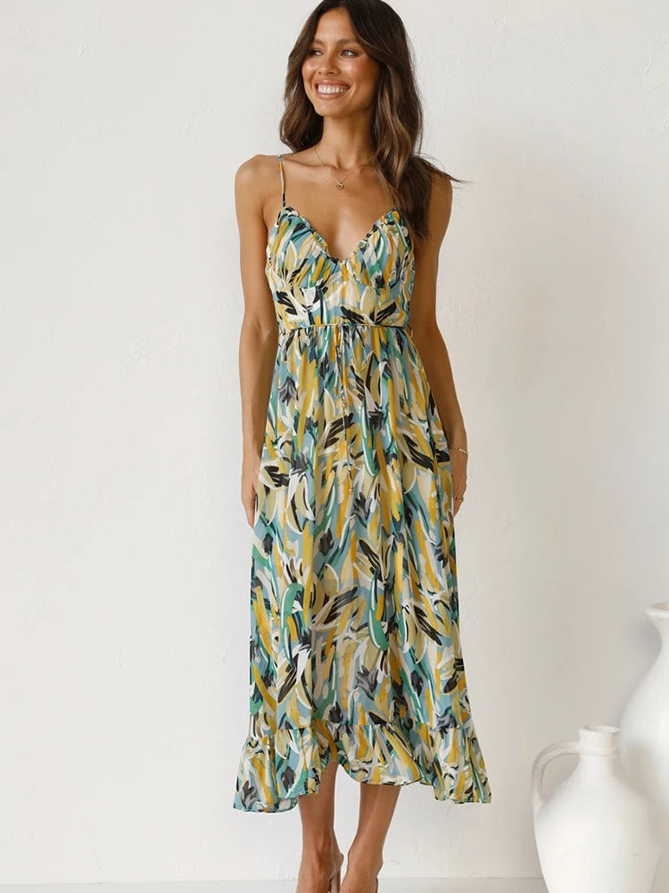 Emily™ | Floral Long Dress with Strap