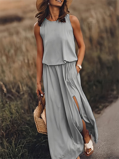 Indie - Elegant Side Split Sleeveless Dress