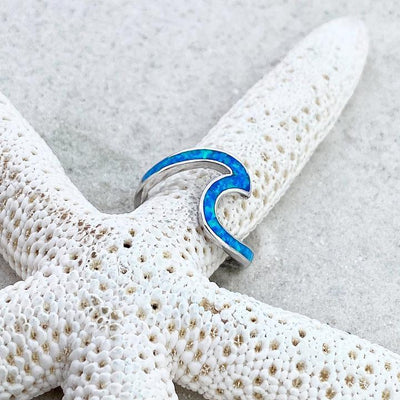 Sea Wave Ring made of Opal and Silver