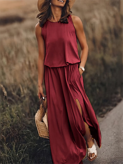 Indie - Elegant Side Split Sleeveless Dress