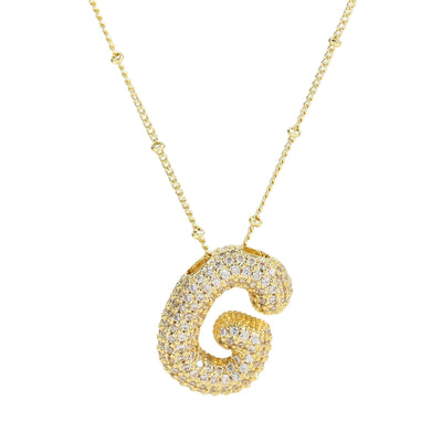 Savannah | Diamond Bubble Letter Necklace