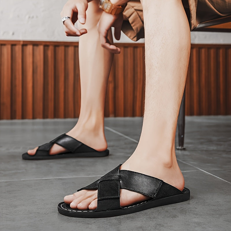 Domenico Farinelli Criss-Cross Slide Sandals