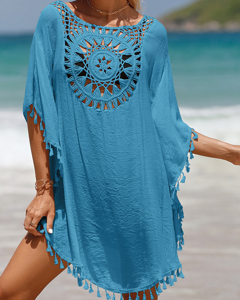 Irmina – Beach Cover-Up with Pom-Pom Trim