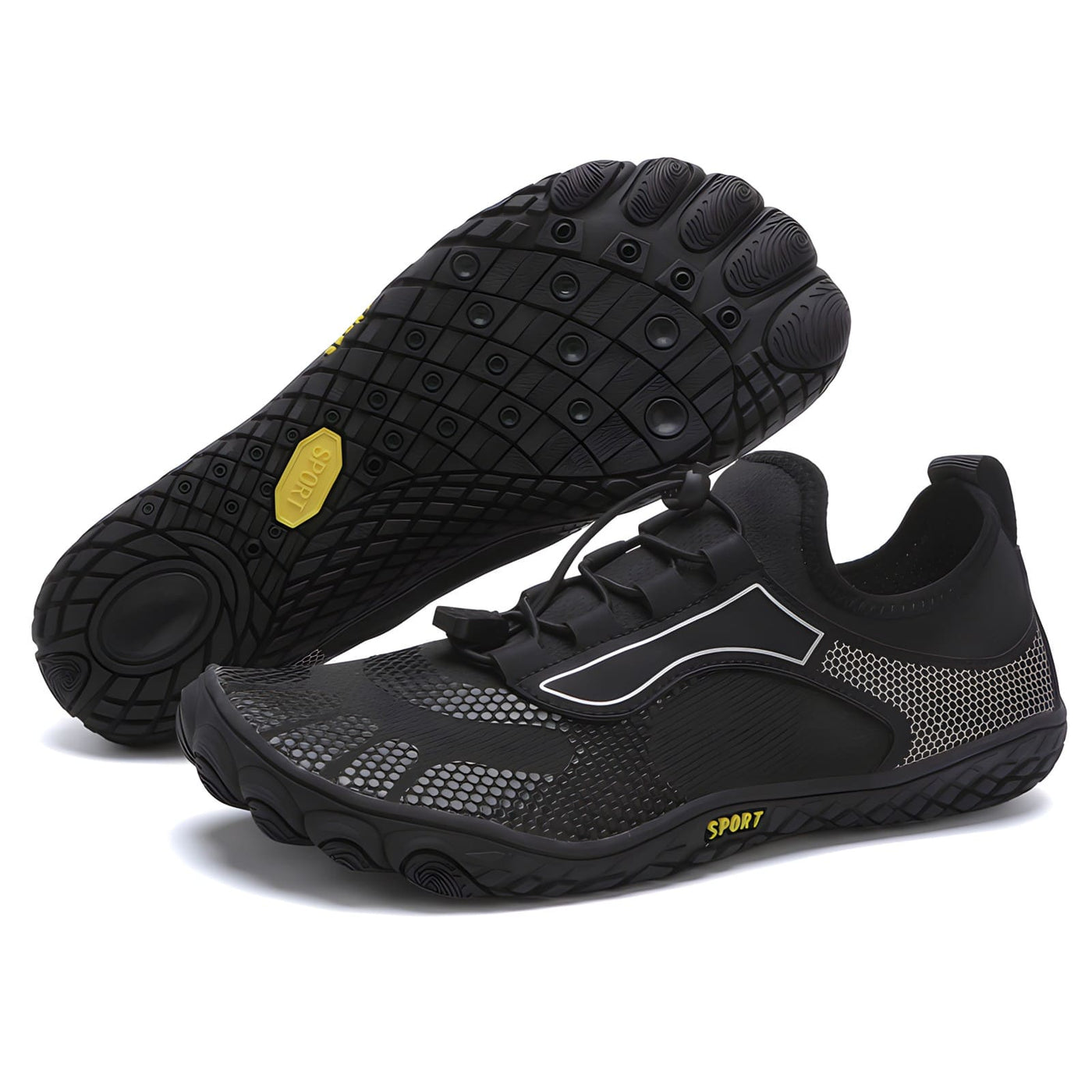 Non-slip barefoot shoes with protection.