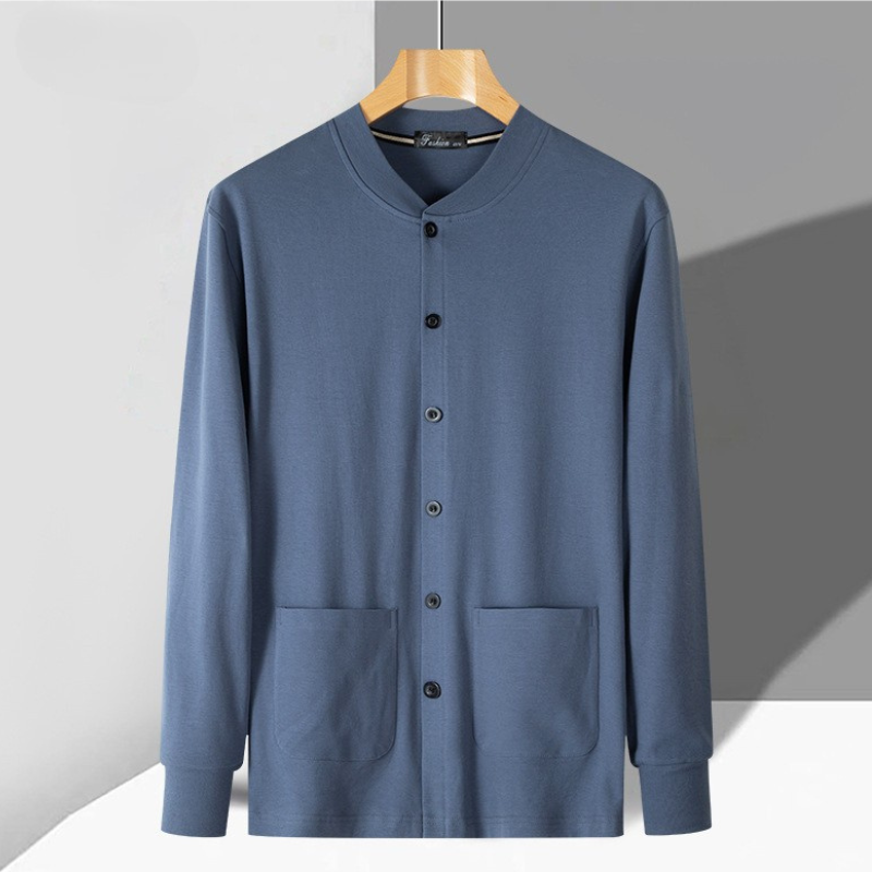 Men’s Cardigan – 100% Cotton Knit – Slim Fit – Button Front – Ribbed Trim