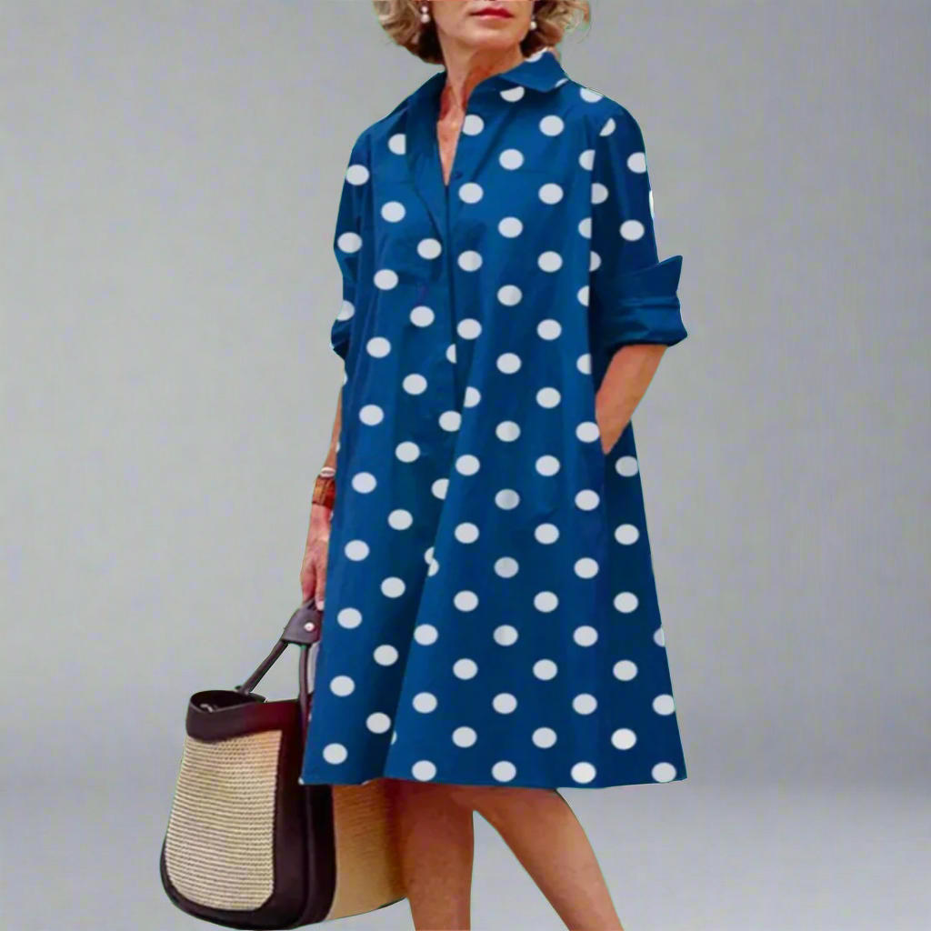 Hartley - Comfortable Casual Dress with Dot Print