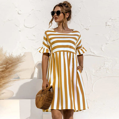 Avencea - Stylish Striped Midi Dress