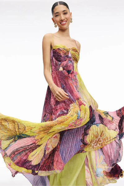 Kiara™ - MULTICOLORED IKAT PRINT MAXI DRESS