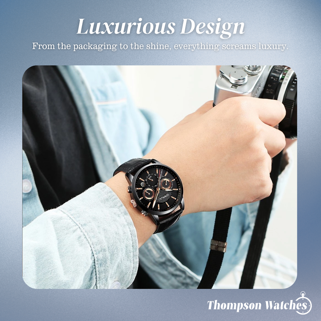 Rowan | Trendy Army-Inspired Leather Timepiece Watch | 42mm