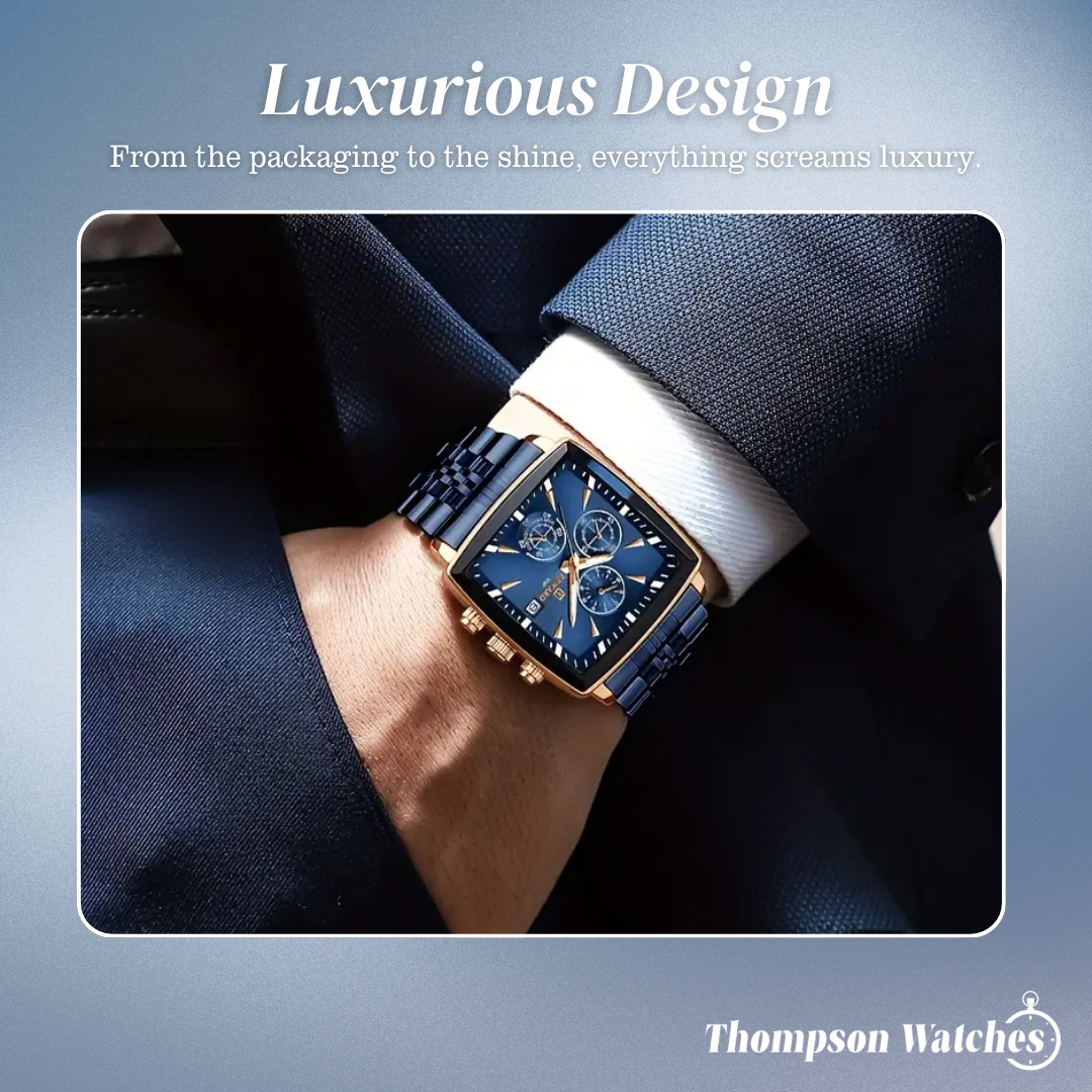 Troy | Men's Rectangular Luxury Quartz Wristwatch