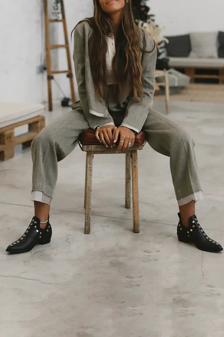 NORTHLINE STUDIO | POINTED STUDDED ANKLE BOOT