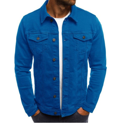 Men’s Denim Jacket – Structured Regular Fit – Button-Up Front – Chest Pockets