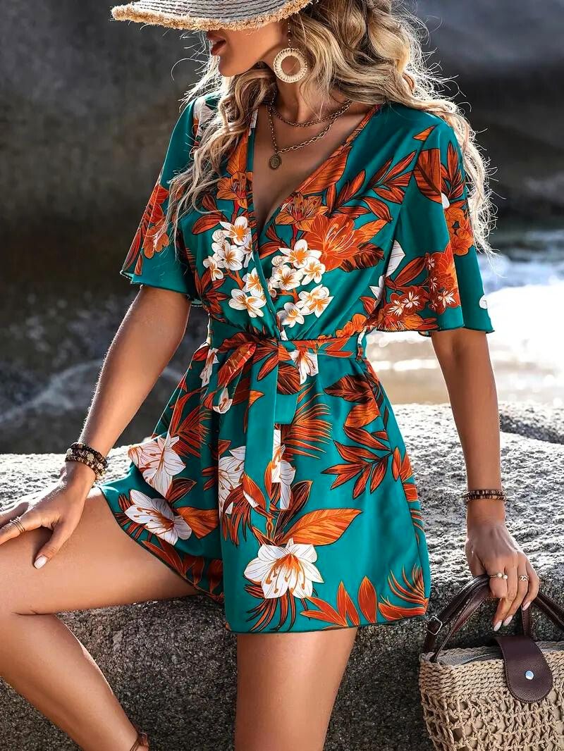 Tropical Blossom Romper