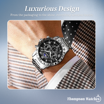 Rex | Opulent Chronograph Watch with Sleek Metal Band