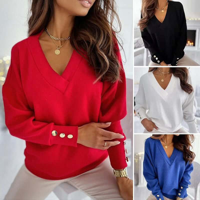 Avencea - Comfortable V-Neck Winter Sweater