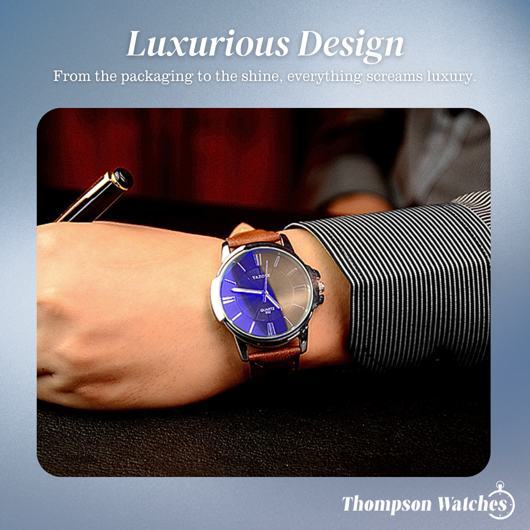 Gavin | Opulent Glass Leather Watch | 45mm