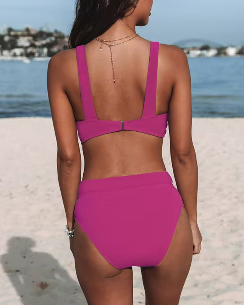 Romana – Solid Color High-Waisted Bikini
