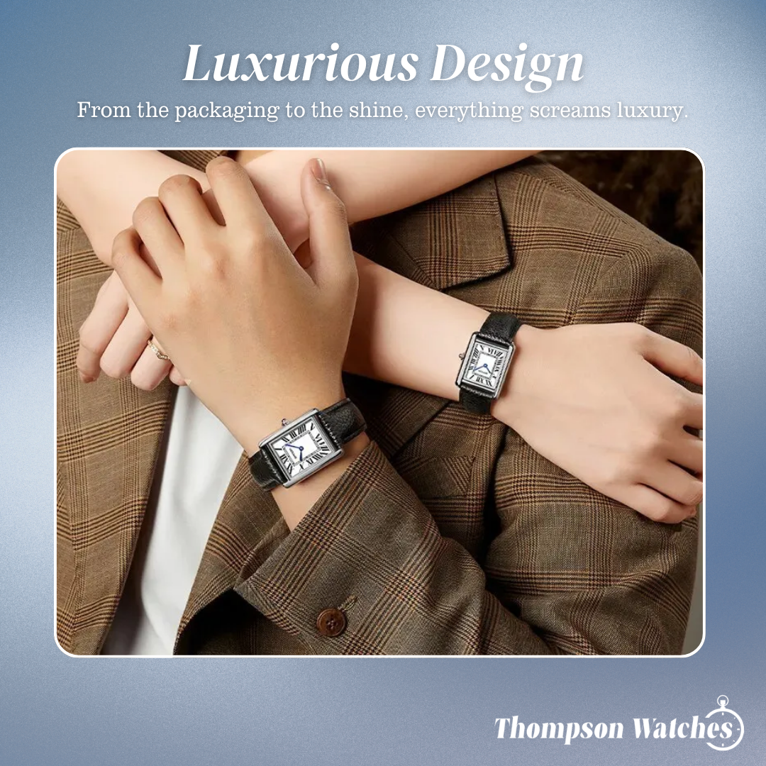 Matthew | Rectangular Men’s Watch with Silver-Tone Case