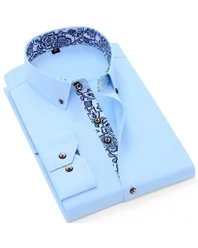 Florenzo – Men’s Contrast Collar Dress Shirt