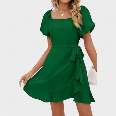 LILIA | PUFF SLEEVE WRAP DRESS