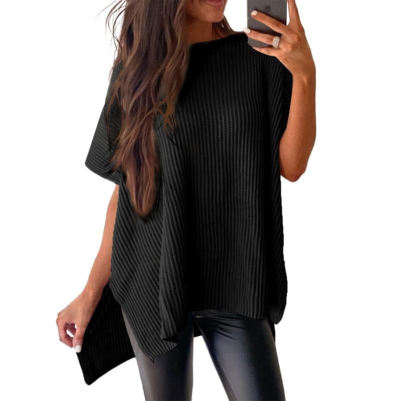 Sylvaine™ | Loose-Fit Crewneck Knit Pullover Top