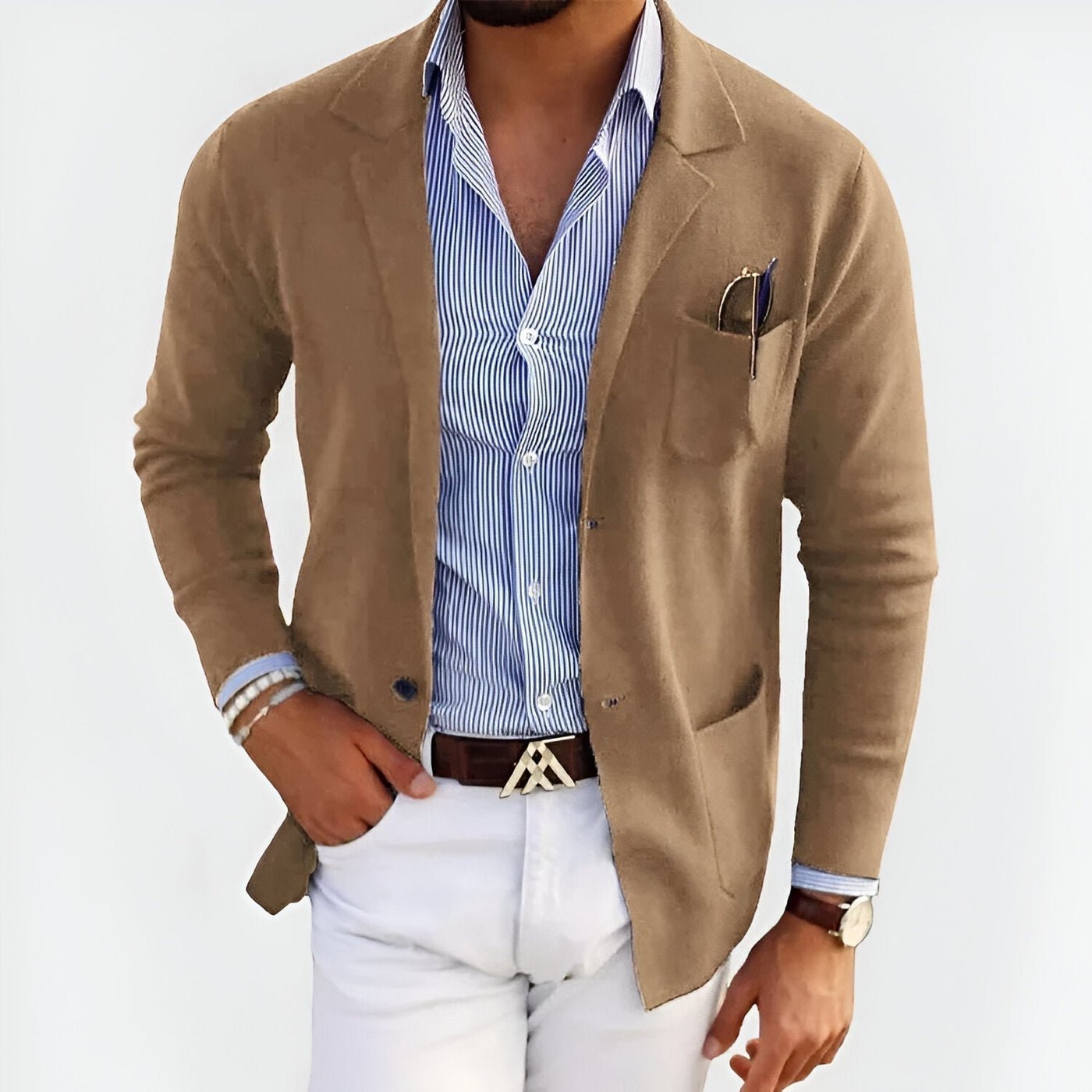 BeigeVINCENT | LIGHTWEIGHT KNIT BLAZER