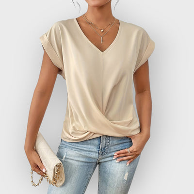 Maia -  V-Neck Tie Front Top