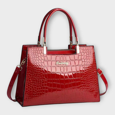 Lublanca - Glossy Crocodile Pattern Handbag