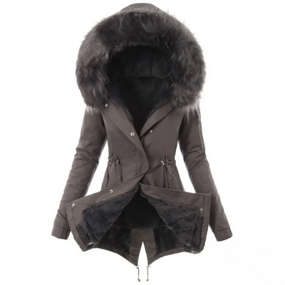 Avencea | Coat with Faux Fur Lining for Women