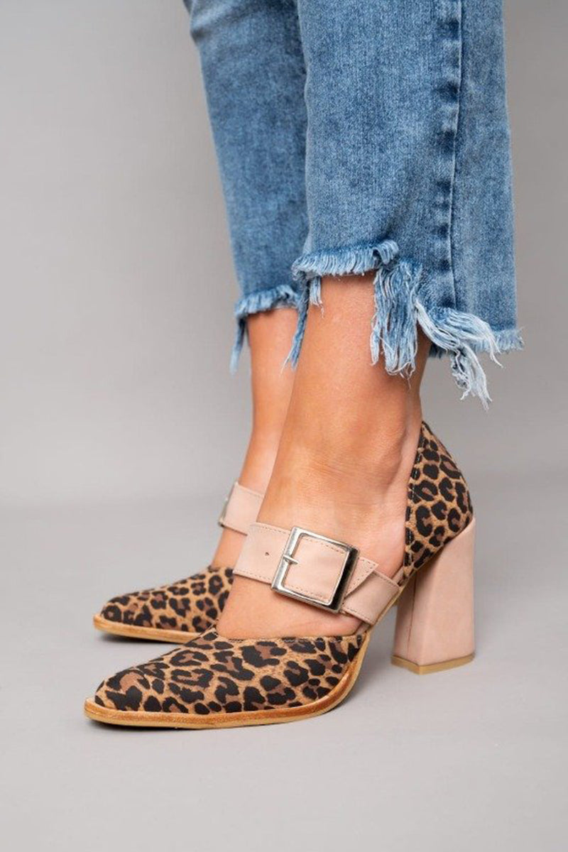 Aurora | Leopard Suede Heeled Sandals