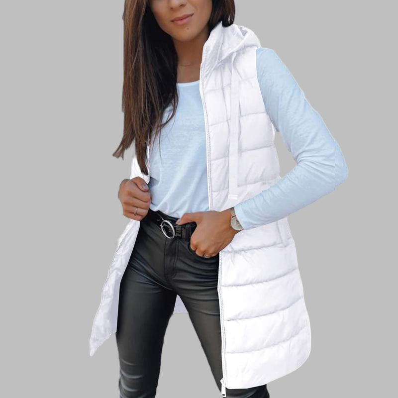 RAIN™ - Casual Sleeveless Hood Long Puffer Vest