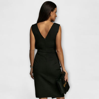 Crisselle™ | Sophisticated V-Neck Dress