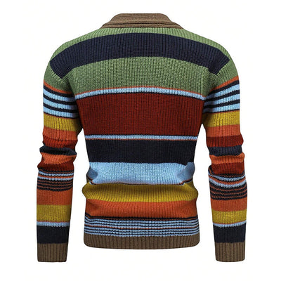 Asher™ | Colorblock Lapel Sweater Jacket