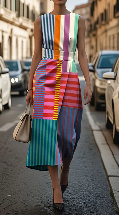 Lorella™ | Printed Sleeveless Midi Dress