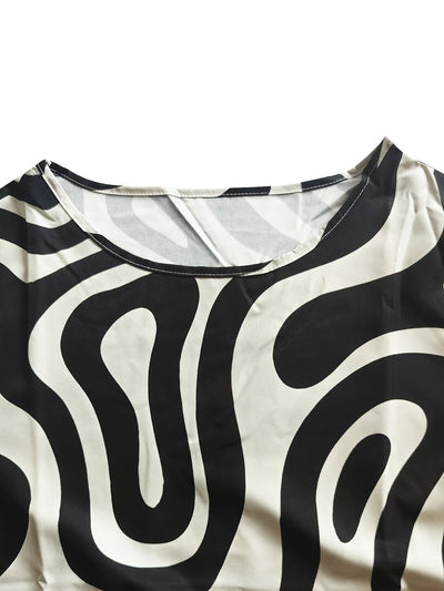 Nova | Monochrome Muse Abstract Maxi Dress