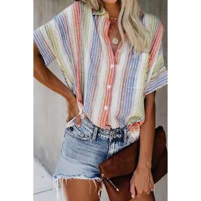 Avencea | Short Sleeve T-Shirt with Pockets and Buttons