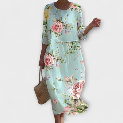 Lily | Mint Blossom Romantic Midi Dress