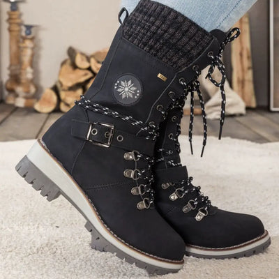 Women’s Mid-Calf Boots – Structured Fit – Cushioned Support – Lace-Up Outdoor Wear
