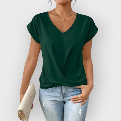 Maia -  V-Neck Tie Front Top