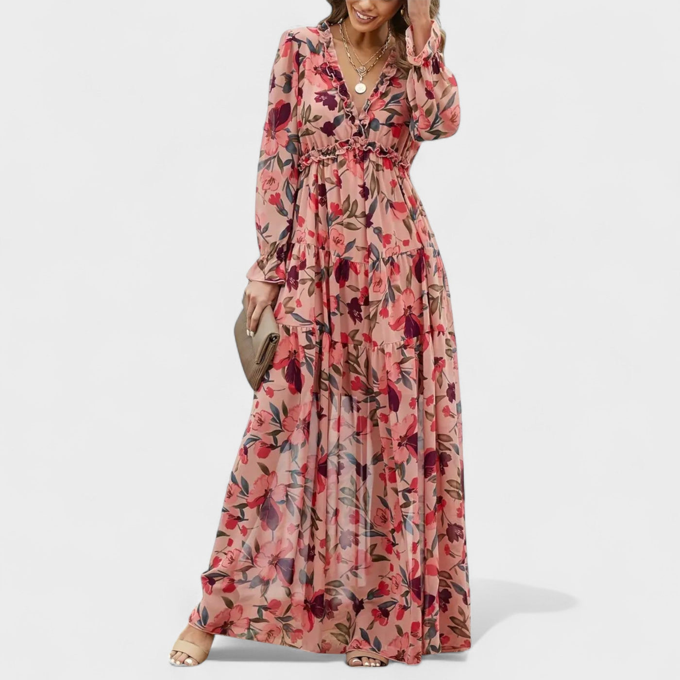 Zinnia | Floral Tiered Maxi Dress