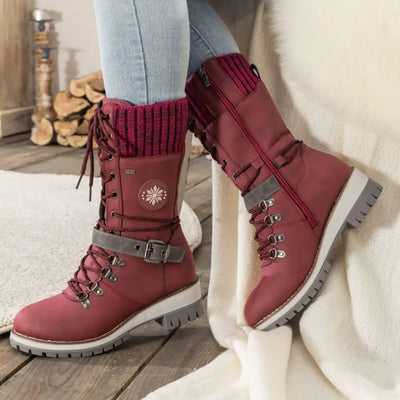 Women’s Mid-Calf Boots – Structured Fit – Cushioned Support – Lace-Up Outdoor Wear