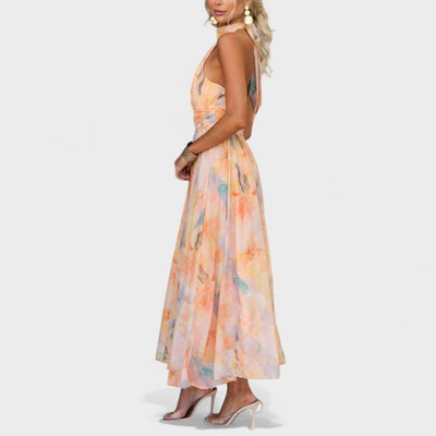 Imogen | Abstract Halter Maxi Dress